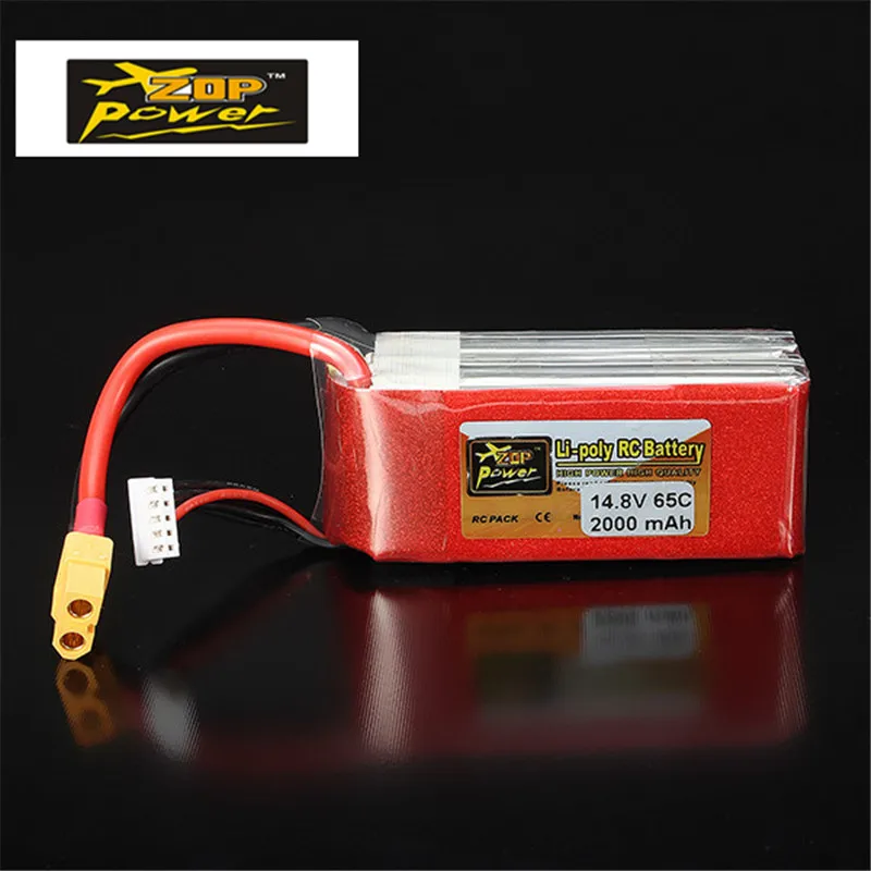 

Original Rechargeable ZOP Power 14.8V 2000mAh 4S 65C Lipo Battery XT60 Plug for Charging Quadcopter Helicopter Parts