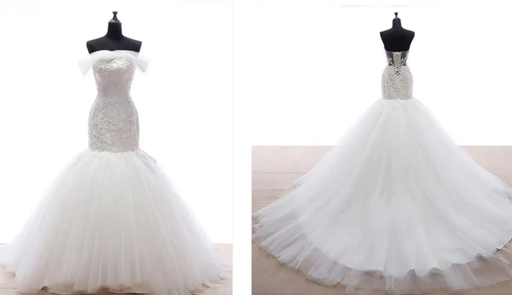 2016 vestidos de novia Bridal Dress Mermaid Wedding Dresses Sweetheart Neckline Lace-up Back Lace Appliques
2016 vestidos de novia Bridal Dress Mermaid Wedding Dresses Sweetheart Neckline Lace-up Back Lace Appliques