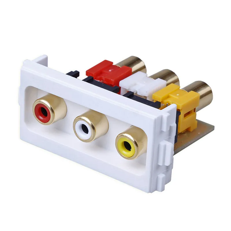 1PC YT1584 86mm Electrical Sockets RCA AV audio video socket Avoid welding Three lotus socket The plug-in module
1PC YT1584 86mm Electrical Sockets RCA AV audio video socket Avoid welding Three lotus socket The plug-in module