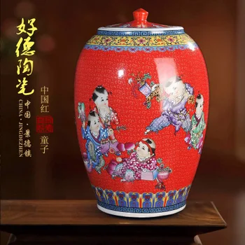 Jingdezhen 15 kg red ceramic barrel ricer box barrel with cover tank it oil cylinder can save m kimchi cylinder
Jingdezhen 15 kg red ceramic barrel ricer box barrel with cover tank it oil cylinder can save m kimchi cylinder