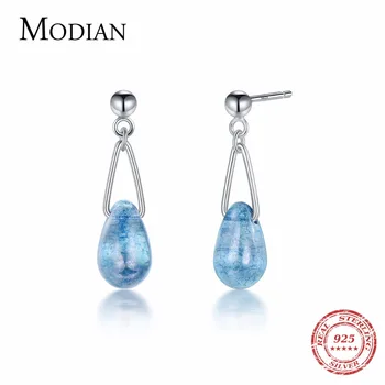 Modian 100% 925 Sterling Silver Blue Crystal Sparkling Stud Earrings Fashion Water Drop Jewelry For Women Fashion Silver Earring
Modian 100% 925 Sterling Silver Blue Crystal Sparkling Stud Earrings Fashion Water Drop Jewelry For Women Fashion Silver Earring