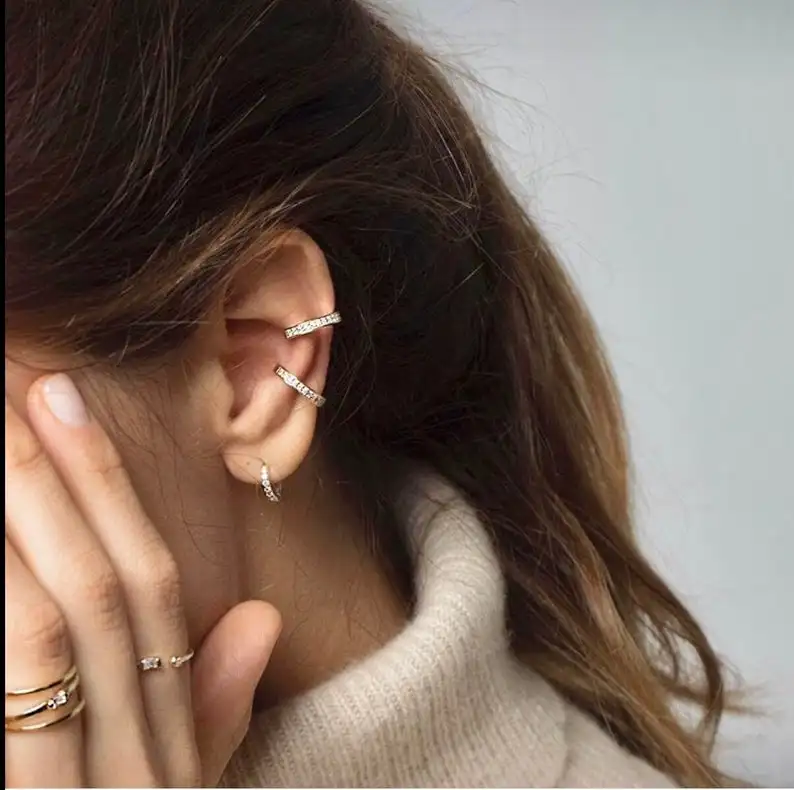 Gold Small Hoop Earrings Gold Ear Cuff Small Hoops CZ Earring Minimalist Earrings Gold Hoop Huggie Earrings
Gold Small Hoop Earrings Gold Ear Cuff Small Hoops CZ Earring Minimalist Earrings Gold Hoop Huggie Earrings