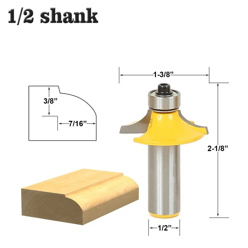 1PC 1/2" 12.7mm Shank Architectural Thumbnail Drawer And Cabinet Door Front Edging Wood Router Bits Tungsten Woodworking Tools
1PC 1/2" 12.7mm Shank Architectural Thumbnail Drawer And Cabinet Door Front Edging Wood Router Bits Tungsten Woodworking Tools
