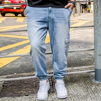 2019 New Spring Summer Japan Style Denim Jeans Light Blue Mens joggers Hip Hop Drawstring Plus size Men's Harem Pants
2019 New Spring Summer Japan Style Denim Jeans Light Blue Mens joggers Hip Hop Drawstring Plus size Men's Harem Pants
