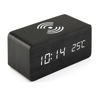 LUDA Wooden Alarm Clock With Qi Wireless Charging Pad Compatible With For Iphone Samsung Wood Led Digital Clock Sound Control
LUDA Wooden Alarm Clock With Qi Wireless Charging Pad Compatible With For Iphone Samsung Wood Led Digital Clock Sound Control