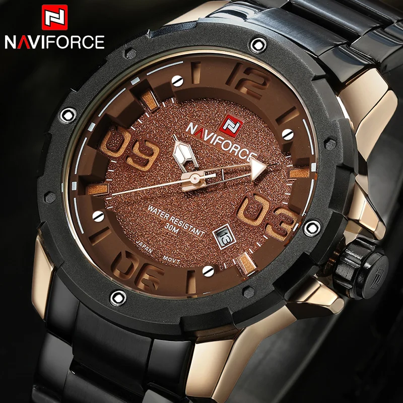 NAVIFORCE Men Luxury Brand Full Steel Watches Men's Quartz Waterproof Clock Man Army Military Wristwatch Relogio Masculino reloj
NAVIFORCE Men Luxury Brand Full Steel Watches Men's Quartz Waterproof Clock Man Army Military Wristwatch Relogio Masculino reloj