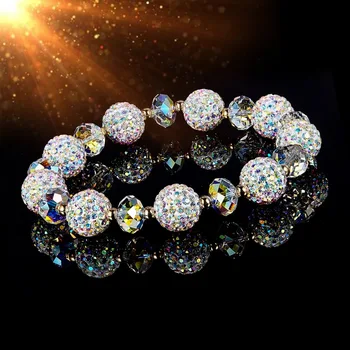 Korea Style Fine Crystal Rhinestone Ball Beaded Bracelet For Elegant Women Wedding Jewelry Fashion Bracelets Gifts For Lady Wife
Korea Style Fine Crystal Rhinestone Ball Beaded Bracelet For Elegant Women Wedding Jewelry Fashion Bracelets Gifts For Lady Wife