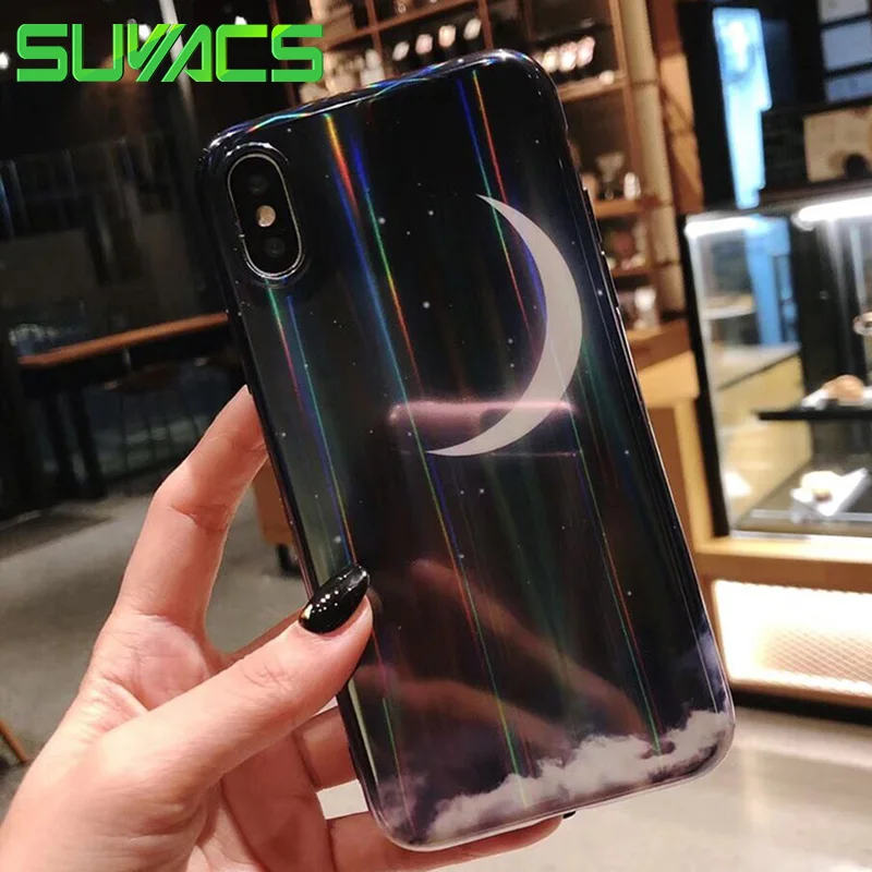 SUYACS Glossy Phone Case For iPhone XR XS Max 6 6S 7 8 Plus X Beautiful Moon Aurora Holographic Laser Soft IMD Phone Back Cover
SUYACS Glossy Phone Case For iPhone XR XS Max 6 6S 7 8 Plus X Beautiful Moon Aurora Holographic Laser Soft IMD Phone Back Cover