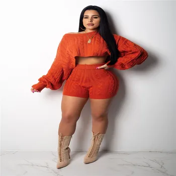 Sexy Knitted Two Piece Set Women Clothes Crop Tops+Shorts Suits Autumn Outfits Casual Stripe Sweater 2 Pcs Matching Sets
Sexy Knitted Two Piece Set Women Clothes Crop Tops+Shorts Suits Autumn Outfits Casual Stripe Sweater 2 Pcs Matching Sets