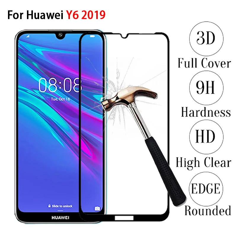 Защитное стекло 3D для Huawei Y6 2019 закаленное Y 6 экрана 09 дюйма 32 ГБ | Мобильные