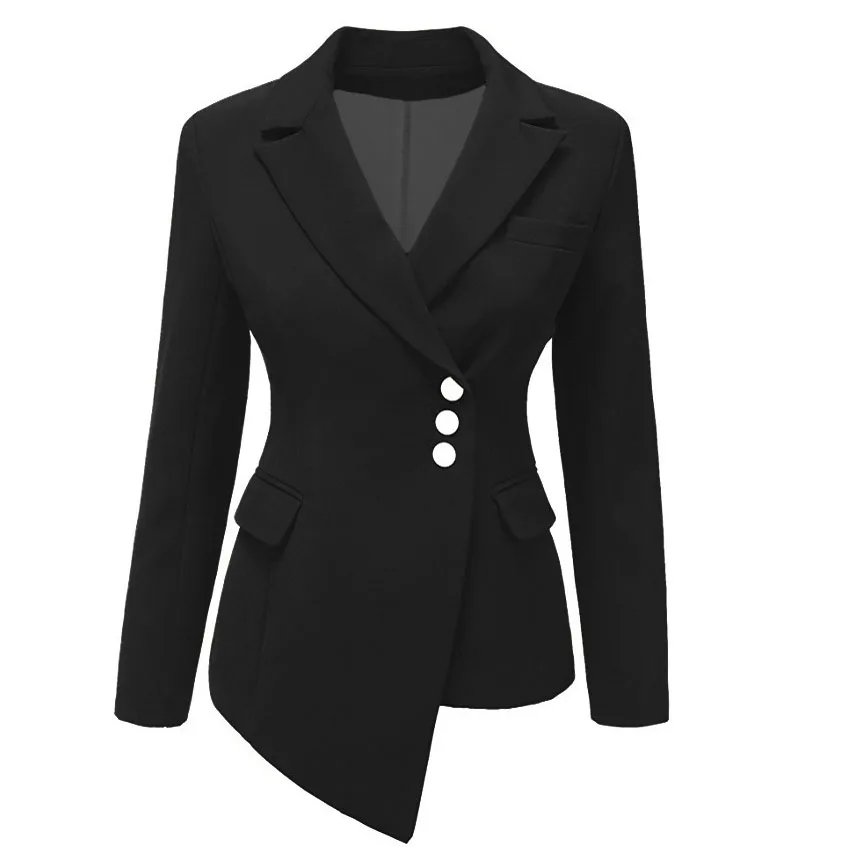 2019 Brand New Womens Blazer Casual Long Sleeve Button Tops Fashion Ladies Coats Asymmetrical Turtleneck Suit Blazers Solid
2019 Brand New Womens Blazer Casual Long Sleeve Button Tops Fashion Ladies Coats Asymmetrical Turtleneck Suit Blazers Solid