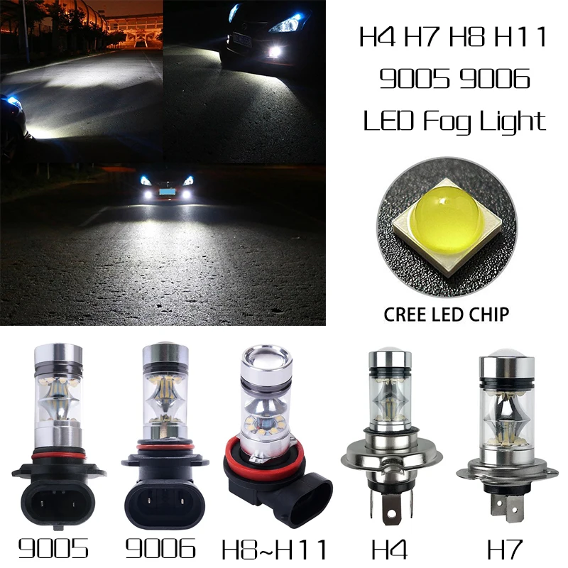 LED Fog Light 2 X High Power Foglight 60W Extremely Bright 6000K LED Lights Bulbs 1000LM DRL H4 H7 H8 H11 9005 9006 #94209
LED Fog Light 2 X High Power Foglight 60W Extremely Bright 6000K LED Lights Bulbs 1000LM DRL H4 H7 H8 H11 9005 9006 #94209