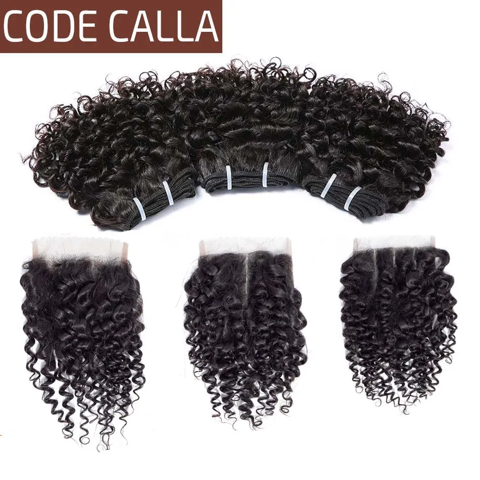 Code Calla Kinky Curly Bundles Brazilian Remy Human Hair Extensions 35g Bundles With 4*4 Inch Lace Closure Double Drawn Weft
Code Calla Kinky Curly Bundles Brazilian Remy Human Hair Extensions 35g Bundles With 4*4 Inch Lace Closure Double Drawn Weft