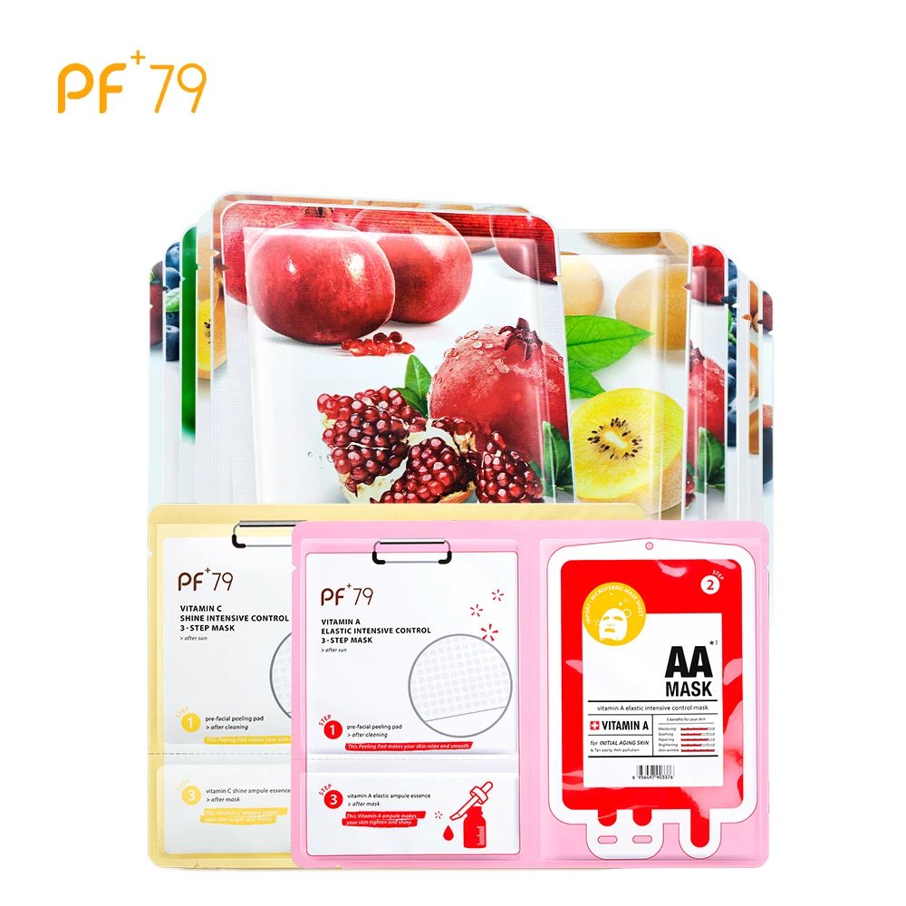 PF79 Vitamin C/A Facial Mask Fresh Fruit Extracts Face Mask Moisturizing Deep Nourish Brighten Moisturizing Wrapped Sheet Mask
PF79 Vitamin C/A Facial Mask Fresh Fruit Extracts Face Mask Moisturizing Deep Nourish Brighten Moisturizing Wrapped Sheet Mask