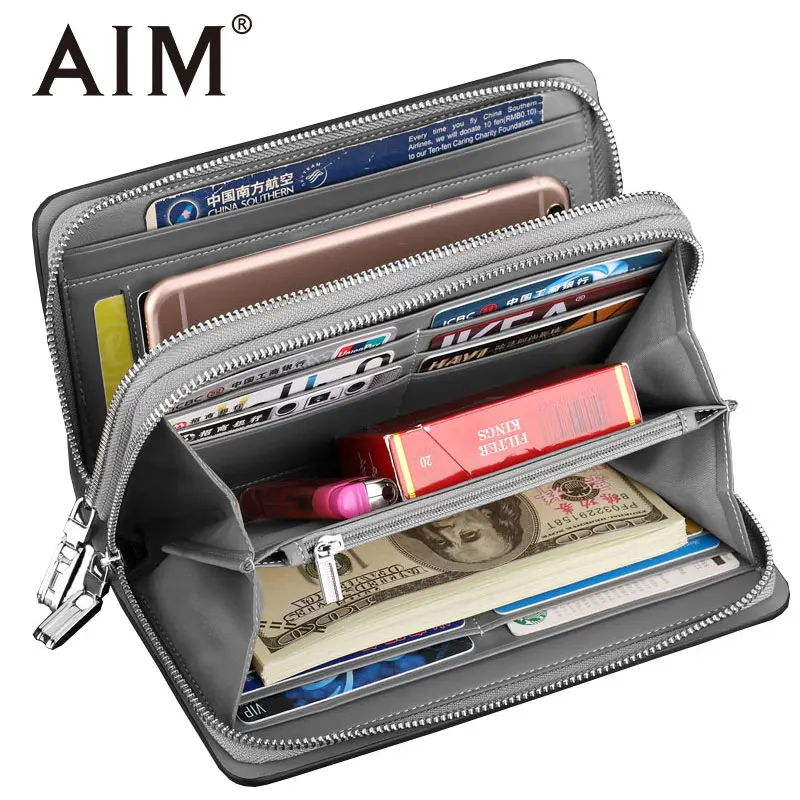 AIM Large Capacity Leather Clutch Wallet for Men Casual Double Zipper Wrist Bag Credit Card Organizer Travel Long Wallets Men
AIM Large Capacity Leather Clutch Wallet for Men Casual Double Zipper Wrist Bag Credit Card Organizer Travel Long Wallets Men