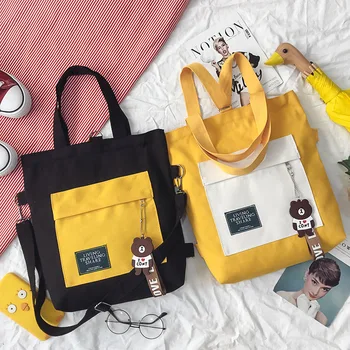Women Canvas Handbags Messenger Bags 2020 Brand New Fashion Panelled Zipper Female Students School Bags Casual Shoulder Bags
Women Canvas Handbags Messenger Bags 2020 Brand New Fashion Panelled Zipper Female Students School Bags Casual Shoulder Bags