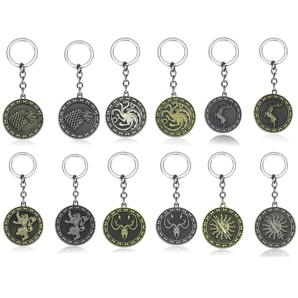 HBO TV Series Game Of Thrones Key Chain Holder House Stark Lannister Targaryen Logo Keychains Keyrings Jewelry Gifts For Man
HBO TV Series Game Of Thrones Key Chain Holder House Stark Lannister Targaryen Logo Keychains Keyrings Jewelry Gifts For Man