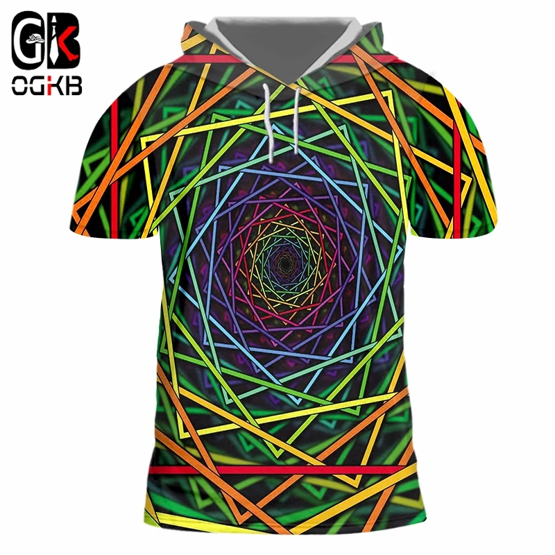 OGKB Hooded Tshirt Men New Short Sleeve Geometric 3D Tshirt Print Colored Lines Streetwear Large Size Male Spring Hoodie T-shirt
OGKB Hooded Tshirt Men New Short Sleeve Geometric 3D Tshirt Print Colored Lines Streetwear Large Size Male Spring Hoodie T-shirt