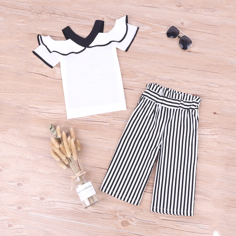 Baby Girls Clothes Girls Summer White Halter Top + Striped Wide-leg Pants Suit Children Party Clothes Kid Clothes Girl Set 1-5Y
Baby Girls Clothes Girls Summer White Halter Top + Striped Wide-leg Pants Suit Children Party Clothes Kid Clothes Girl Set 1-5Y