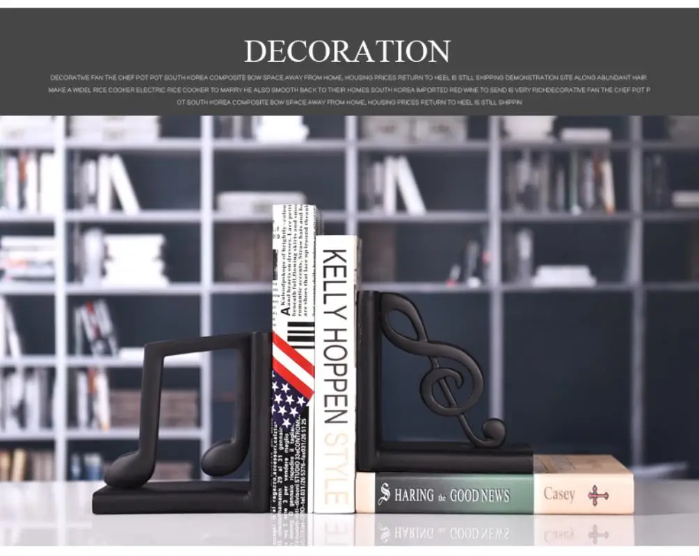 2019 Newest Creative Books Bookends Bookshelf Simple And Elegant music symbol Book Holder