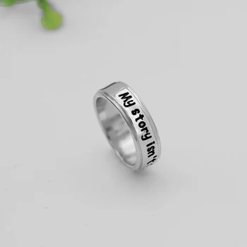 

R005 Semicolon Handstamped Ring "My story isn't over yet" Suicide Awareness Inspirational Semicol Awareness