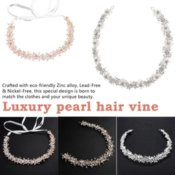 Rose Gold Luxury Bridal Headbands With Pearls Hair Vines Wedding Headpieces For Bride Bridesmaids Prom Hair Accessories
Rose Gold Luxury Bridal Headbands With Pearls Hair Vines Wedding Headpieces For Bride Bridesmaids Prom Hair Accessories