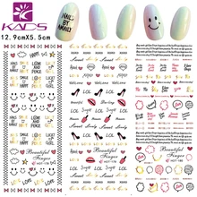 3 feuilles/ensemble chaussures à talons hauts sourire design eau décalcomanie Nail art autocollants lettre fleurs série autocollant pour ongles accessoires wrap(China)