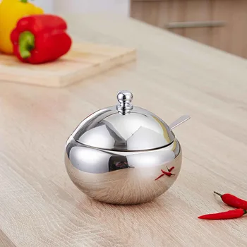 Single Stainless Steel Cooking Tools Salt Container Spoon High Quality Special Spice Container With Cover New Design Sugar Bowl
Single Stainless Steel Cooking Tools Salt Container Spoon High Quality Special Spice Container With Cover New Design Sugar Bowl