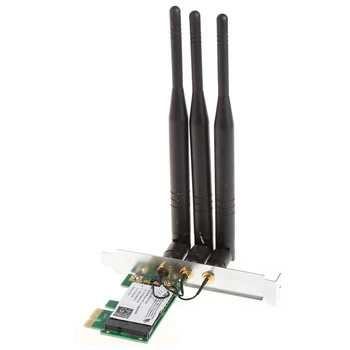 Network Card 2.4/5GHz High Speed 300M Desktop PCI-E Wireless Card+3 2dBi Detachable Wifi Antenna For PC Desktop
Network Card 2.4/5GHz High Speed 300M Desktop PCI-E Wireless Card+3 2dBi Detachable Wifi Antenna For PC Desktop