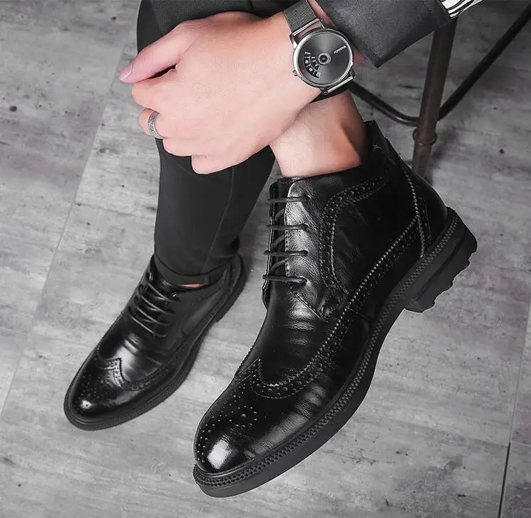 Men's Boots Bullock Mid High leather boots lace-up round toe dress oxford foe men wedding party office shoes
Men's Boots Bullock Mid High leather boots lace-up round toe dress oxford foe men wedding party office shoes
