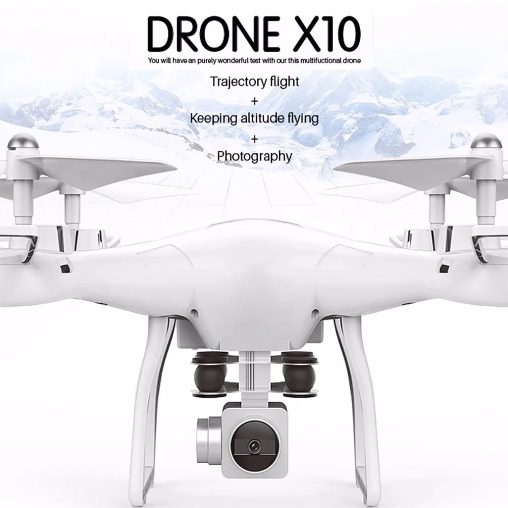 X10 2.4Ghz Quadcopter Camera WIFI FPV Headless Mode RC Drone Altitude Hold Remote Control Helicopter Toys One Key Return 4 Color
X10 2.4Ghz Quadcopter Camera WIFI FPV Headless Mode RC Drone Altitude Hold Remote Control Helicopter Toys One Key Return 4 Color