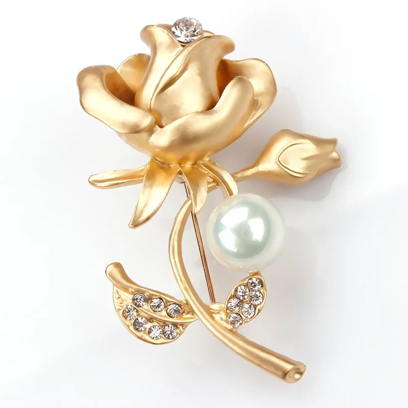 New Stylish Metal Rose Flower Brooches Encrusted with Crystal and Simulated Pearl for Girlfriend Lover
New Stylish Metal Rose Flower Brooches Encrusted with Crystal and Simulated Pearl for Girlfriend Lover