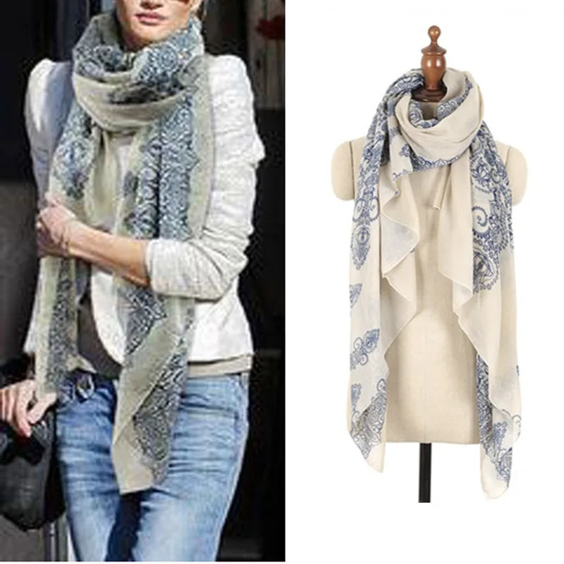 New Autumn 170*80cm High quality Voile Blue and White Porcelain Style Thin Section the Florals Women Scarf
New Autumn 170*80cm High quality Voile Blue and White Porcelain Style Thin Section the Florals Women Scarf