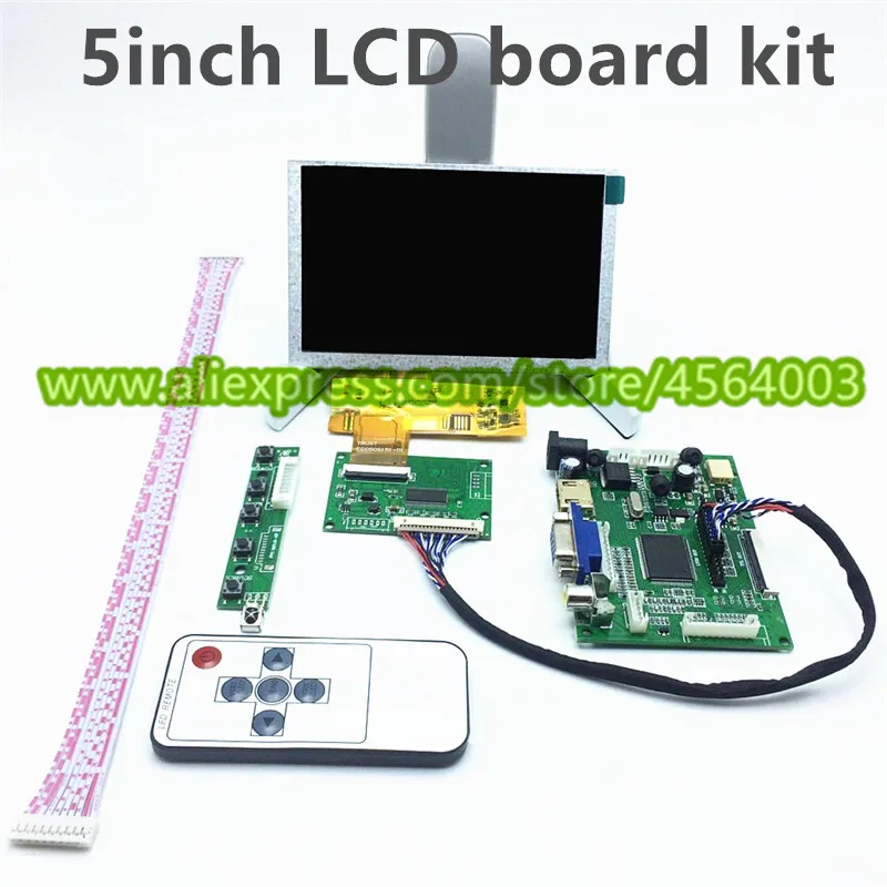 

5 inch 800*480 display for Raspberry Pi HD LCD monitor HDMI VGA screen AR Face recognition lcds driver board audio Controller