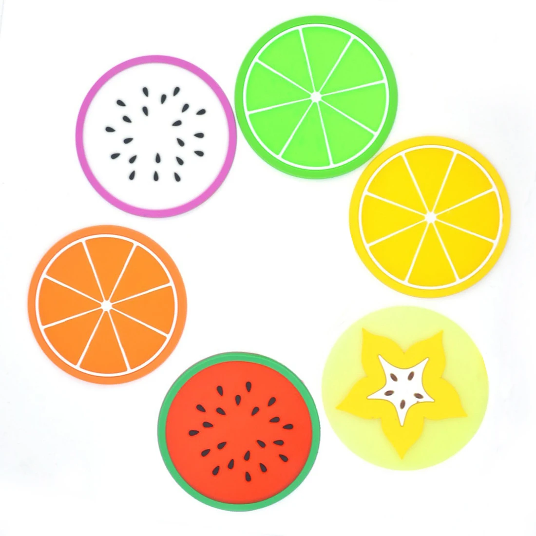 6PCS Round Non-Slip Heat Resistant Mat Colorful Fruit Printed Placemat Pot Holder Table Silicone Coasters Set
6PCS Round Non-Slip Heat Resistant Mat Colorful Fruit Printed Placemat Pot Holder Table Silicone Coasters Set