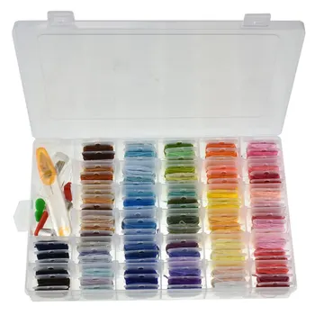 

96pcs Embroidery Floss Cross Stitch Thread Kit with Threader Bobbins Sewing Needles Storage Box Embroidery Starter Sewing Tools