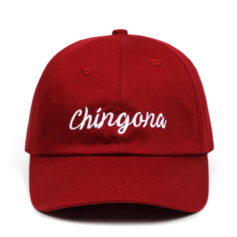 Chingona Dad Hat Embroidered Baseball Cap Low Profile Custom Black Strap Back Unisex Adjustable Snapback Cotton Baseball Hat
Chingona Dad Hat Embroidered Baseball Cap Low Profile Custom Black Strap Back Unisex Adjustable Snapback Cotton Baseball Hat