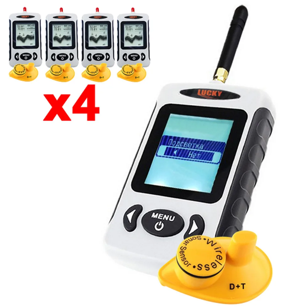 4 x pieces Digital 45M Wireless Sonar Sensor Fish Finder River Lake Sea Fishfinder Russian Menu LUCKY FFW-718
4 x pieces Digital 45M Wireless Sonar Sensor Fish Finder River Lake Sea Fishfinder Russian Menu LUCKY FFW-718