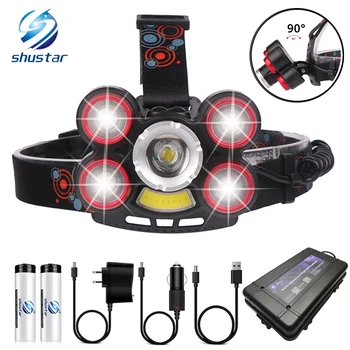 Super Bright LED Headlamp With 1T6 + 4XPE + COB led lamp bead Zoomable Headlight 5 switch modes For fishing, adventure, etc.
Super Bright LED Headlamp With 1T6 + 4XPE + COB led lamp bead Zoomable Headlight 5 switch modes For fishing, adventure, etc.