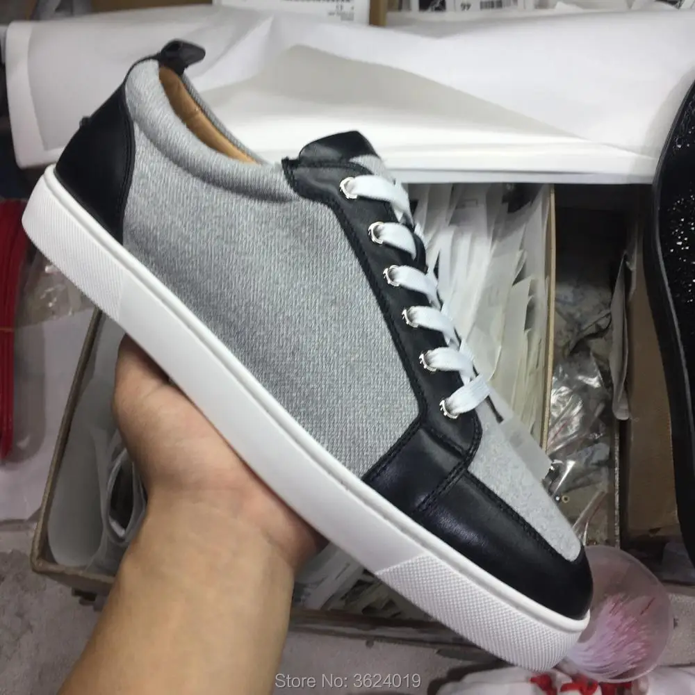 Low cut shoes cl andgz Gray Denim with Black Lace up Flat Casual Red bottom Shoes For Man Sneakers Leather Loafers 2018 Footwear
Low cut shoes cl andgz Gray Denim with Black Lace up Flat Casual Red bottom Shoes For Man Sneakers Leather Loafers 2018 Footwear