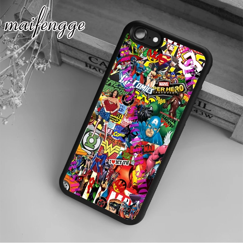 maifengge Marvel Sticker Bomb Case For iPhone 6 6S 7 8 Plus X 5 5S SE Case cover for Samsung S5 S6 S7 edge S8 Plus shell
maifengge Marvel Sticker Bomb Case For iPhone 6 6S 7 8 Plus X 5 5S SE Case cover for Samsung S5 S6 S7 edge S8 Plus shell