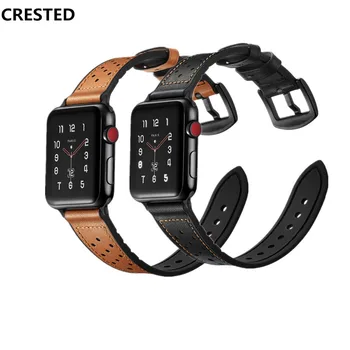 CRESTED Genuine Leather strap For Apple Watch 4 band 44mm/40mm silicone Correa Iwatch series 4/3/2/1 retro wrist bracelet belt
CRESTED Genuine Leather strap For Apple Watch 4 band 44mm/40mm silicone Correa Iwatch series 4/3/2/1 retro wrist bracelet belt