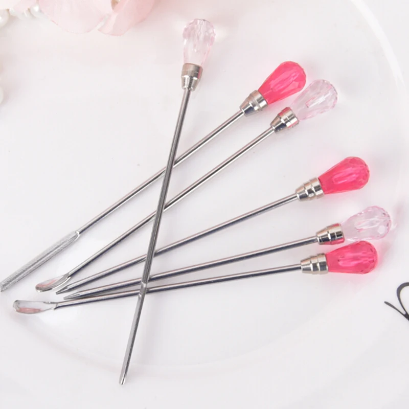 3Pcs Pink/Hot Pink Muddler Poke Needle Spoon Tool Set For Silicone Resin Mold Jewelry Making DIY Craft Color Random | Украшения и