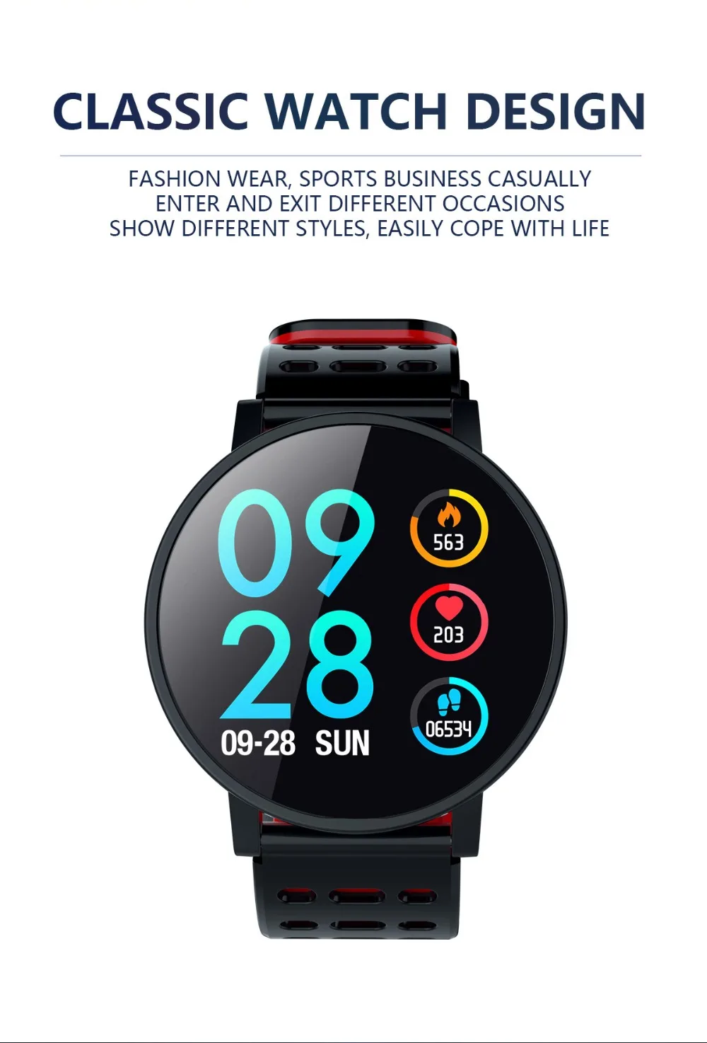 Q9 Smartwatch IP67 Waterproof Wearable Device Bluetooth Pedometer Heart Rate Monitor Color Display Smart Watch For AndroidIOS (3)