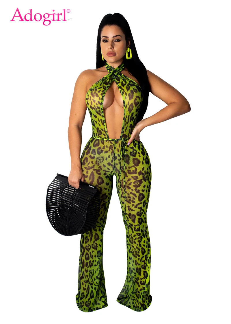 Adogirl Leopard Print Women Sexy Jumpsuit Crisscross Lace Up Halter Backless Night Club Party Romper Female Fashion Outfits
Adogirl Leopard Print Women Sexy Jumpsuit Crisscross Lace Up Halter Backless Night Club Party Romper Female Fashion Outfits
