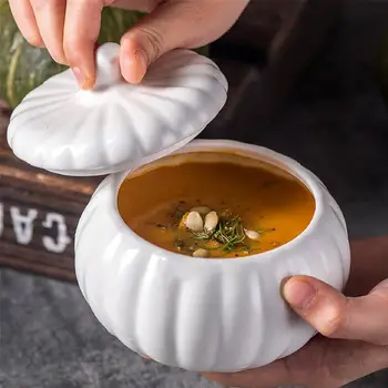 Soup Bowl Creative Multipurpose Pumpkin Shape Ceramic Bowl Serving Bowl with Lid Food Storage Jar Container
Soup Bowl Creative Multipurpose Pumpkin Shape Ceramic Bowl Serving Bowl with Lid Food Storage Jar Container