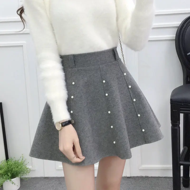 2019 Autumn Winter Short Woolen Skirts Womens With Lining High Waist Mini Skirt Jupe Faldas Mujer Elegant Wool Tutu Skirt C3717
2019 Autumn Winter Short Woolen Skirts Womens With Lining High Waist Mini Skirt Jupe Faldas Mujer Elegant Wool Tutu Skirt C3717