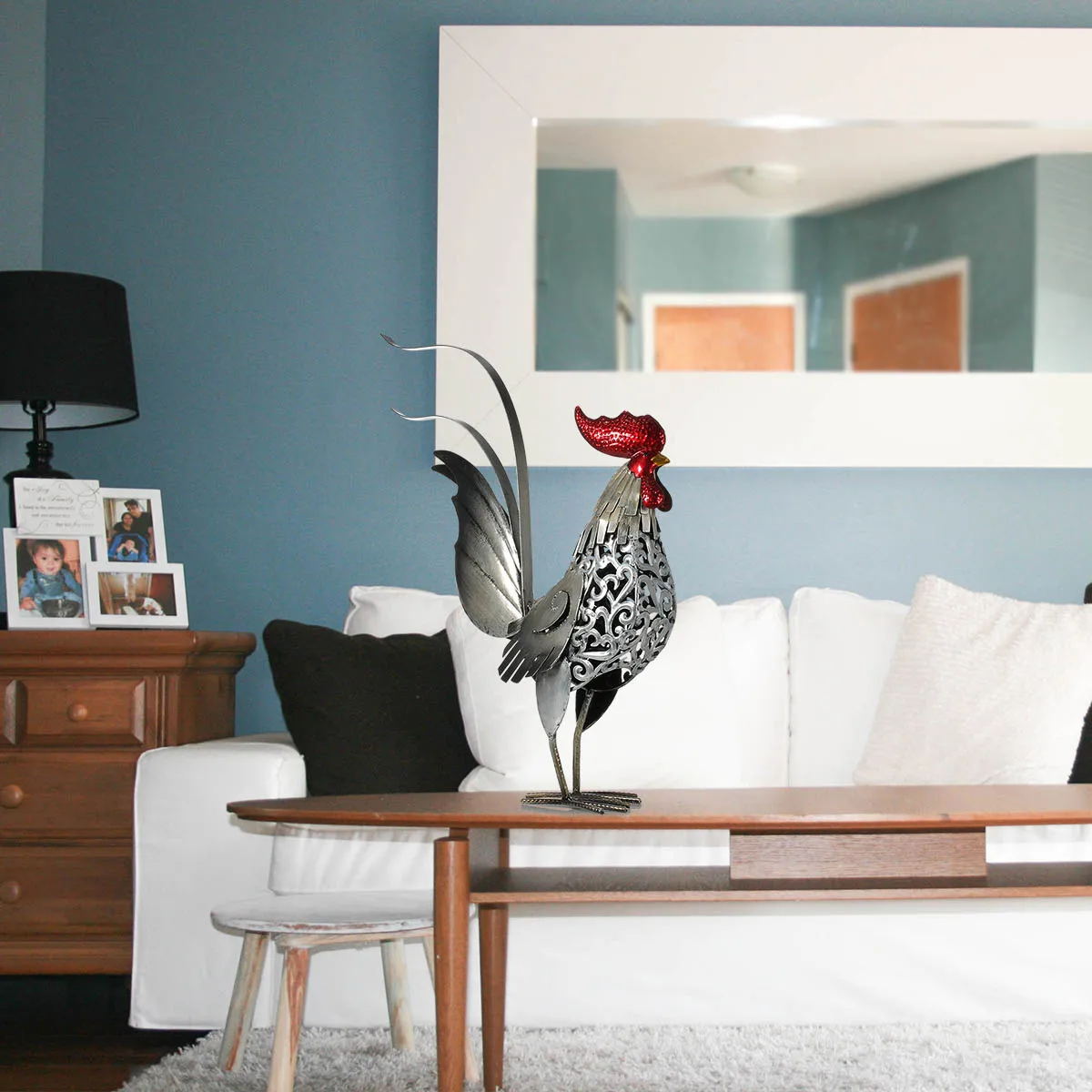 ROOSTERGLOW metalen haan beeld