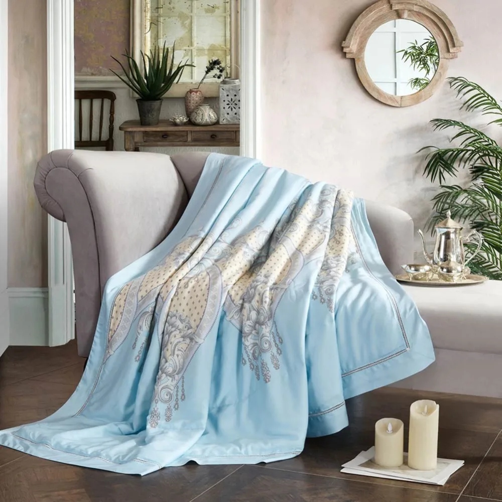 2019 Blue Baroque Style Quilting Quilt Soft Stitching Modal Artificial Silk Polyester Filler Queen King Summer Comforter
2019 Blue Baroque Style Quilting Quilt Soft Stitching Modal Artificial Silk Polyester Filler Queen King Summer Comforter