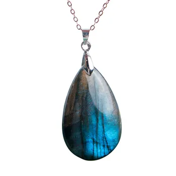 Genuine Blue Lights Natural Labradorite Pendant Gray Moonstone Gemstone Crystal Water Drop Bead Pendant 36*22*9mm 
Genuine Blue Lights Natural Labradorite Pendant Gray Moonstone Gemstone Crystal Water Drop Bead Pendant 36*22*9mm